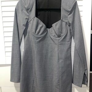 Zara Gray Long Sleeve Dress